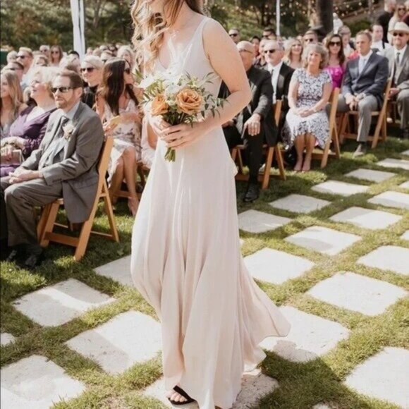 NWT Show Me Your Mumu Lauren Tie Back Chiffon Maxi Dress S Show Me Ring Crisp - Picture 15 of 16